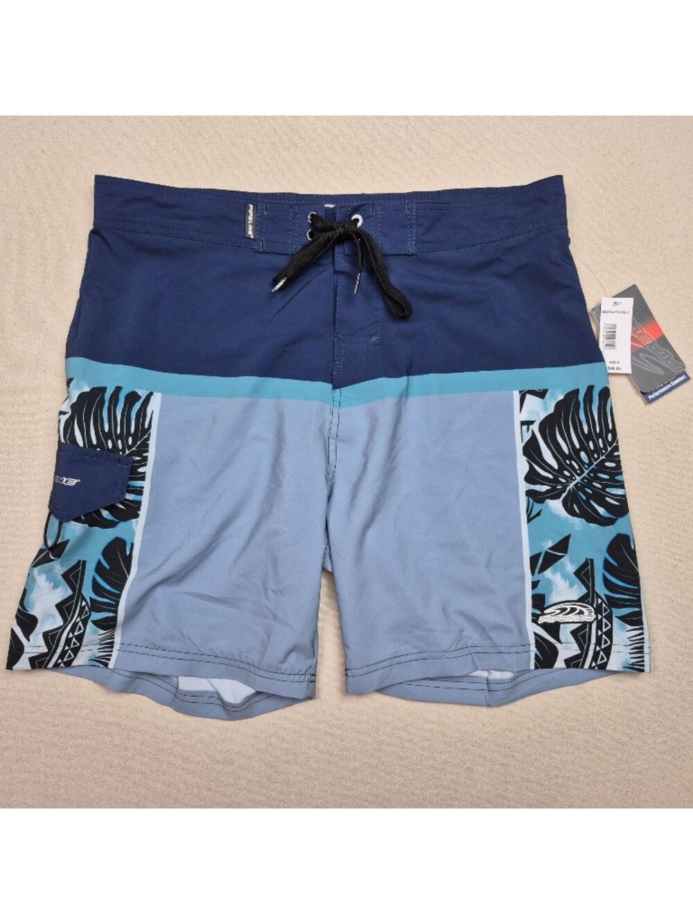Pipeline Men's Blue Swim Suit Trunks Bermuda Sz 38 2XL NEW WITH TAGS!!!